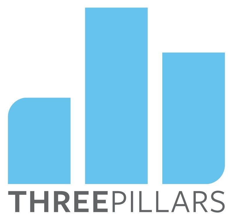 Logo for Three Pillars Media, a video production company located near lincoln-ne
