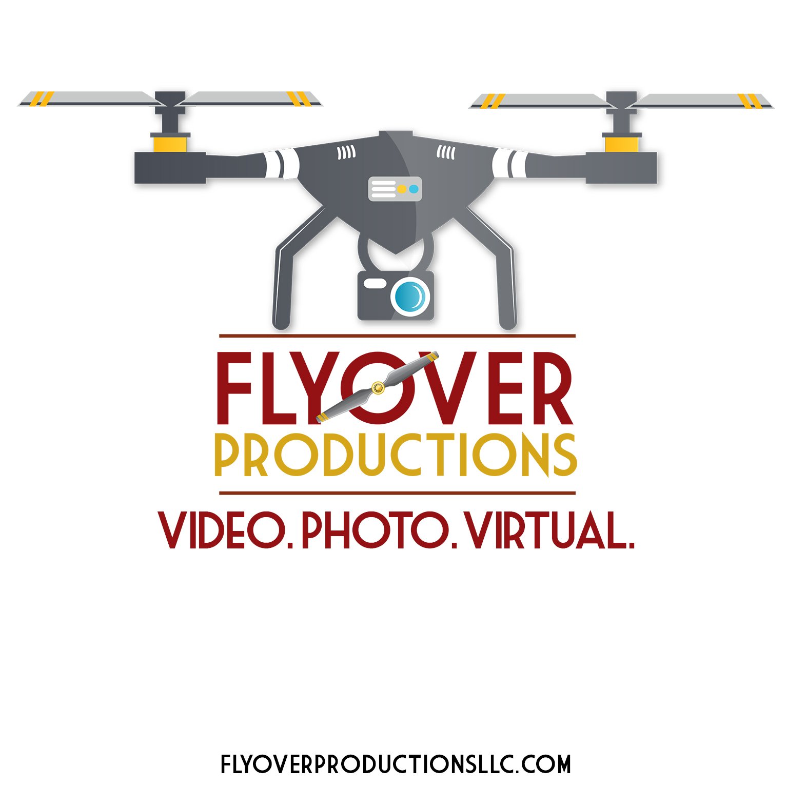 Logo for Flyover Productions, a video production company located near cedar-rapids-ia
